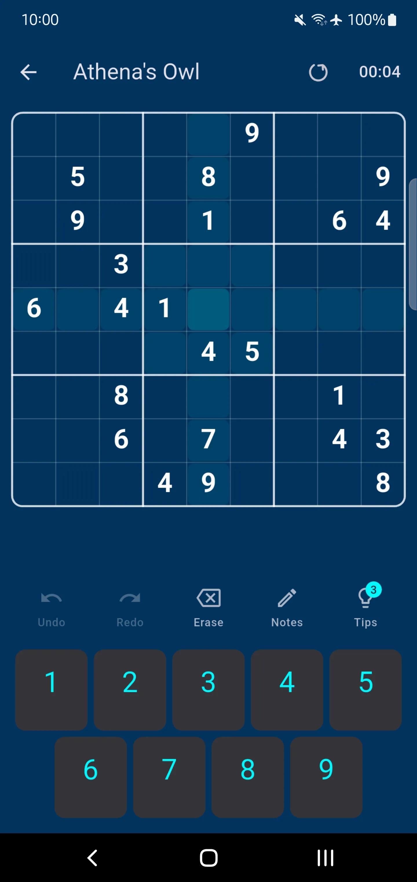 Fukurou Sudoku — The grid and its controls